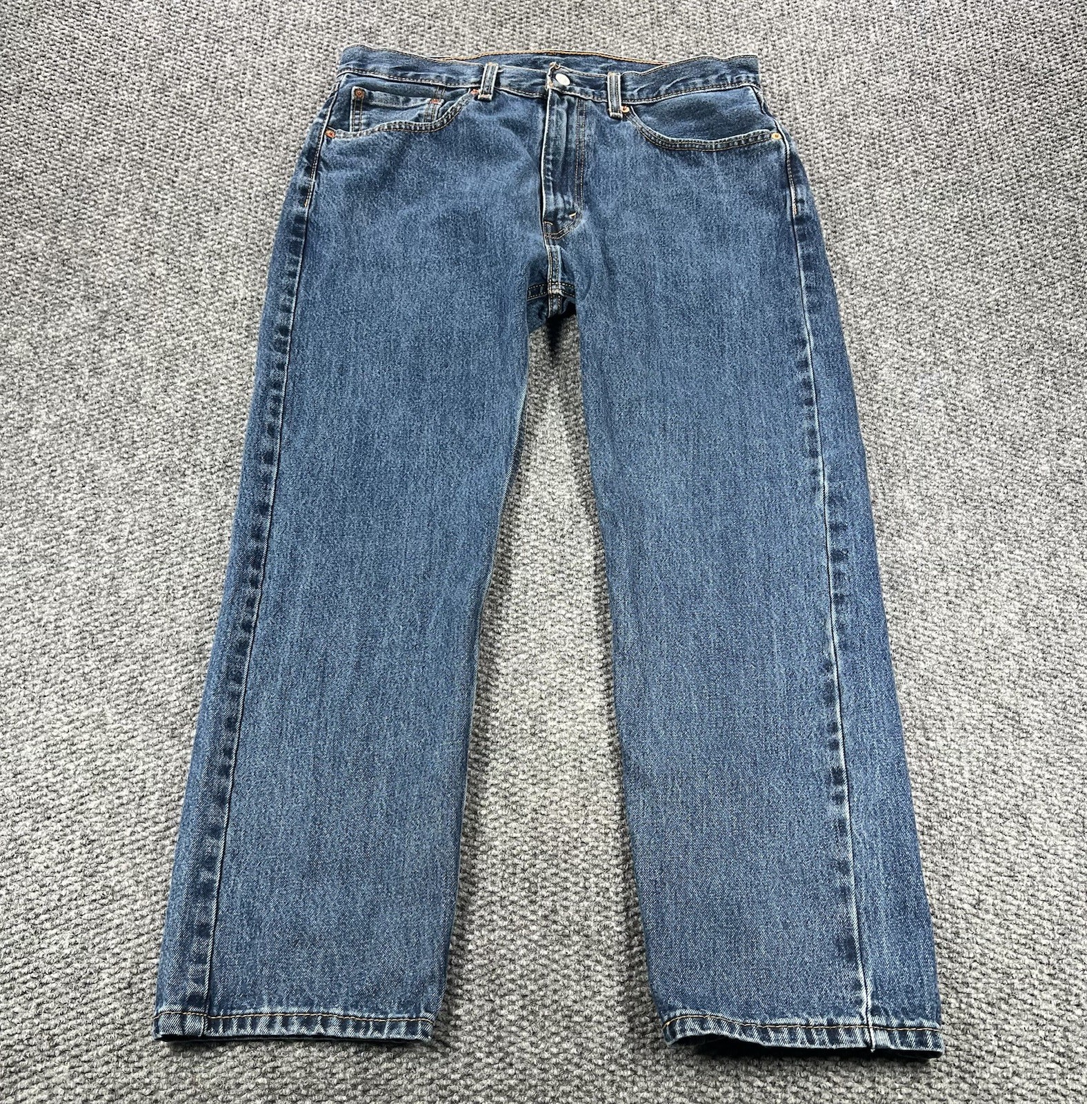 Men 36x29 Blue Regular Fit Straight Leg Medium Wash