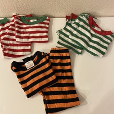 Lot 3 Hanna Andersson Striped Long John Pajama Sets Organic Cotton Size 100 US4