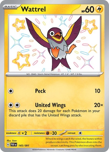 Wattrel [SV: Paldean Fates PAF Holofoil - 145/091 NM]