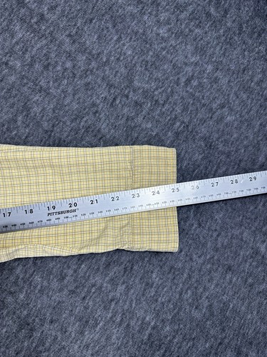 Camicia Eddie Bauer con bottoni uomo XXL 2XL alta gialla a quadri manica lunga vintage - Foto 6 di 7