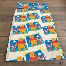 Vtg Disney Winnie the Pooh Piglet Twin Sheet Set Flat Sheet 2 Pillowcases USA