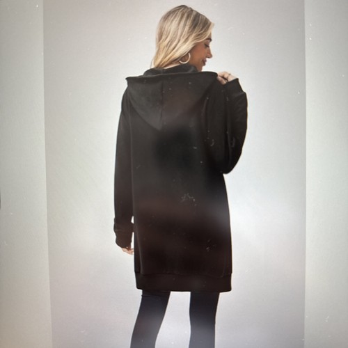 Felpa donna Zeagoo leggera con cappuccio zip intera oversize marrone XL - Foto 15 di 15