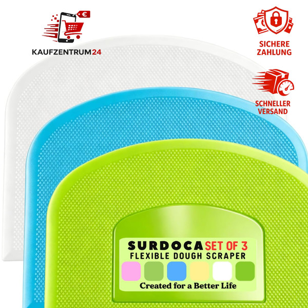 Teigschaber Teigkarte Teigspachtel 3P Bpa-Frei Flexibel 11,8X7,3 Zoll Backen-image