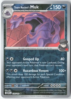Team Rocket's Muk Uncommon SV10: Destined Rivals 124/182 NM Reverse Holofoil