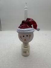 VINTAGE WEIHNACHTSMANN SCHNEEMANN NACHTLICHT BEZAUBERND 3-D
