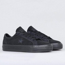 converse one star pro ox suede trainers triple black 