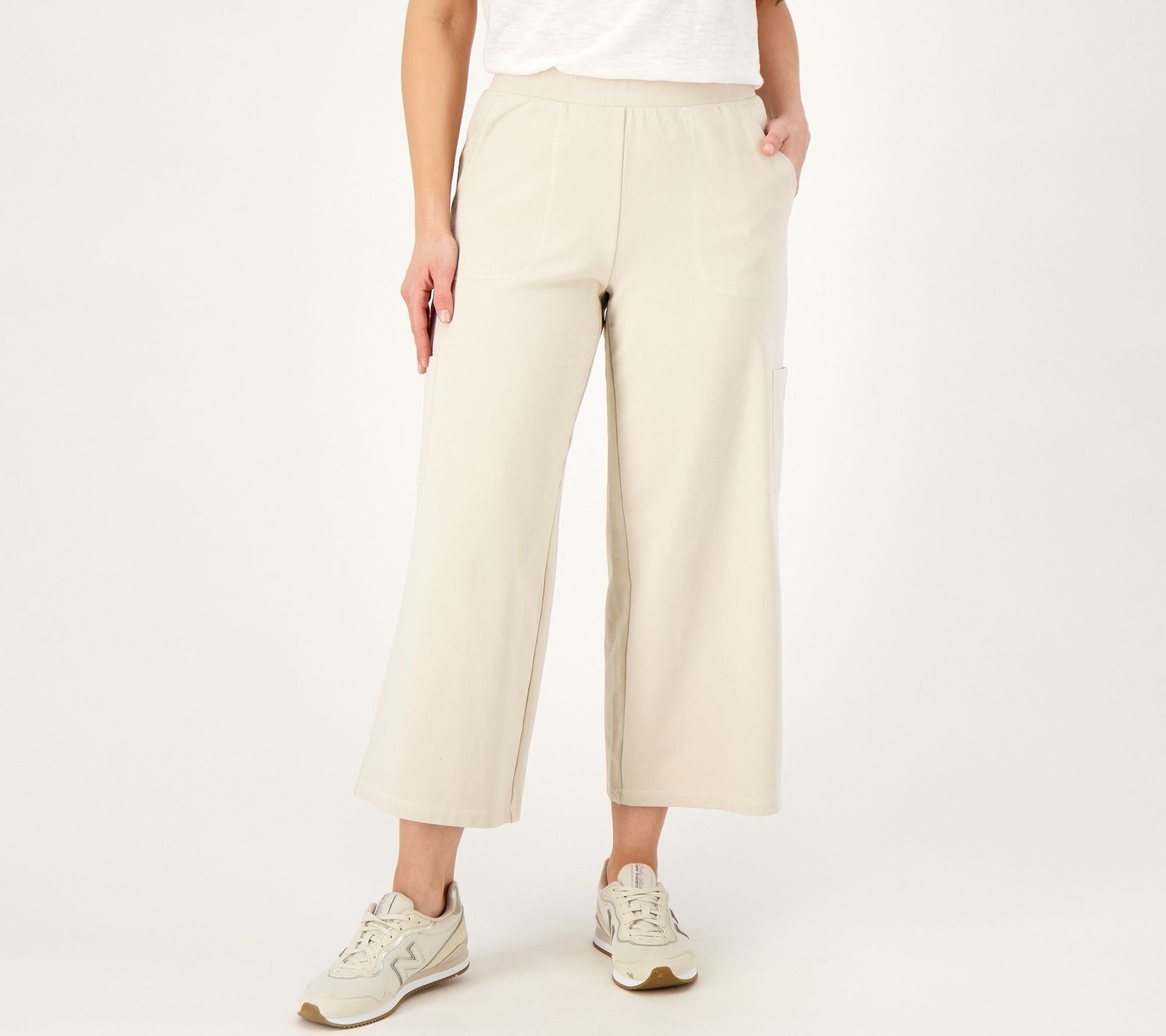 Isaac Mizrahi Live! Women's Pants Sz L Soho Regular French Tan/Beige A575251