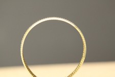 925 Sterling Silver Hinged Bangle Bracelet w Safety Chain 29.3 Grams BR5384 