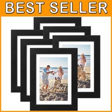 Sleek Black Picture Frame Collection, Pack of 6