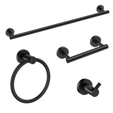 4-Piece Bath Hardware Set Included 24 In. Towel Bar, Towel Ring, Toilet Paper Ho