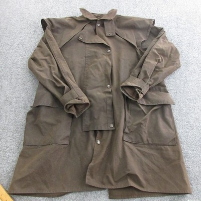 Driza-Bone Coat Mens XS Brown Waxed Canvas Short Coat Riding Oilskin Rain