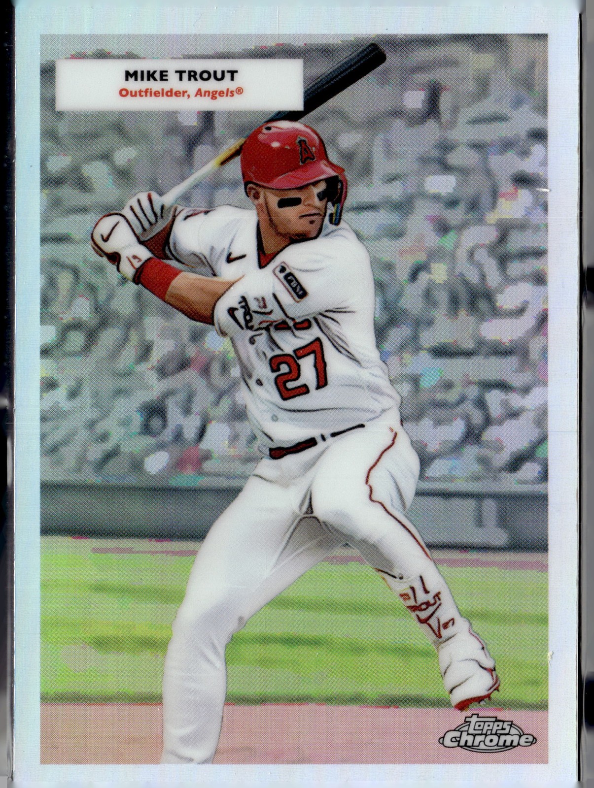 2025 Chrome Platinum #55DH-18 Mike Trout / Nolan Ryan 1955 Topps Doubleheaders
