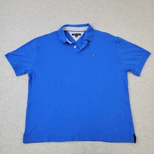Tommy Hilfiger Polo Mens XL Cotton Blue Logo Short Sleeve Shirt