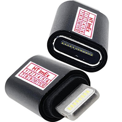 Black Adapter converter to USB-C socket Type C for iPhone 14 / 14 Plus Handy