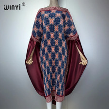 Boho Africa Pleated Slim Maxi Dress Elastic Casual Beach Cover up Muslim Women A