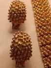 Vintage Sarah Cov Gold Mid Century Modern Balled Pattern Bracelet/Earrings Set — photo 3