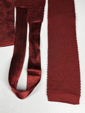 VTG Brooks Brothers Makers 100 Silk Knit Burgundy Red Square Tie Smart Casual