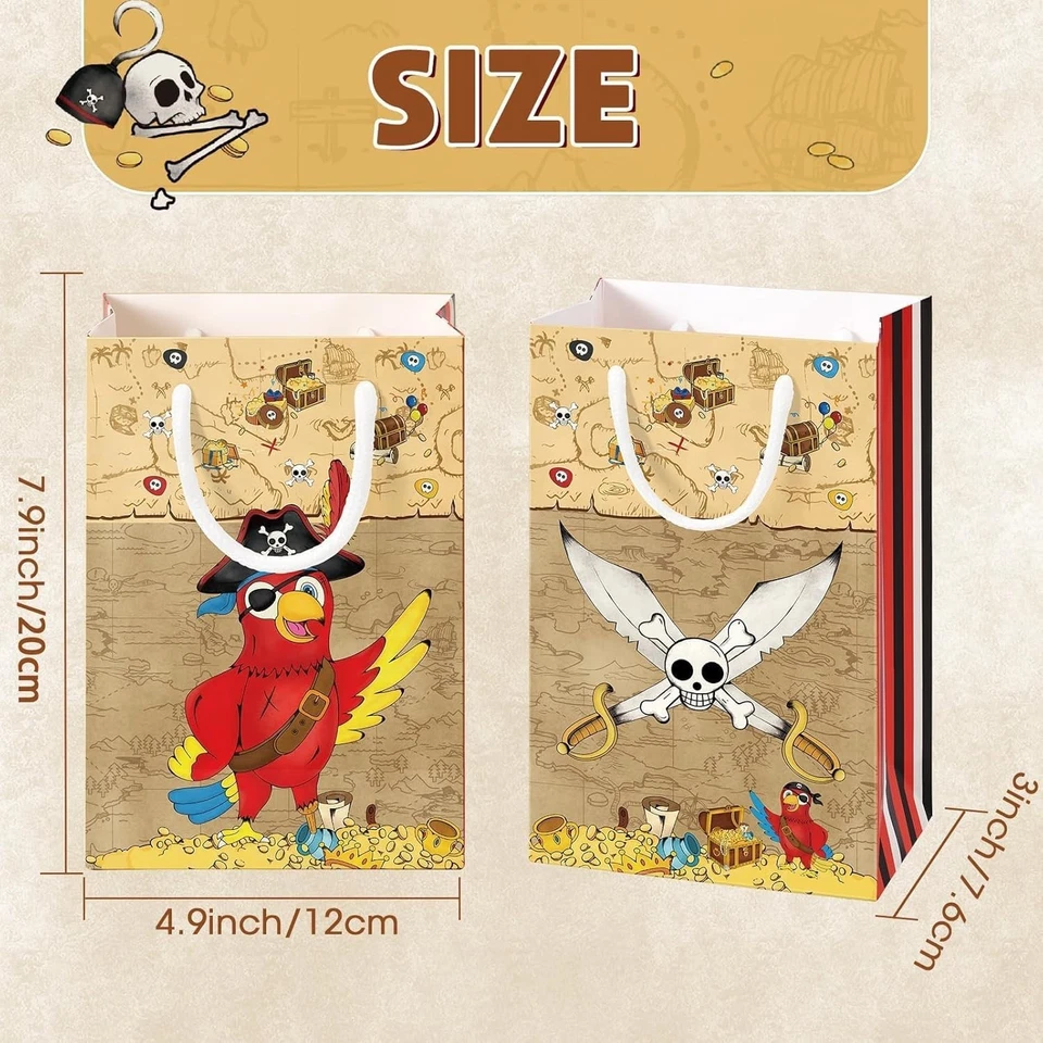 Bolsas de fiesta pirata inspiradas en el tesoro - 16 bolsas de regalos para celebraciones Foto 4 de 4