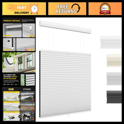 Top Down Bottom Up Cellular Shades Cordless Honeycomb Blinds 45''x64'' White Black