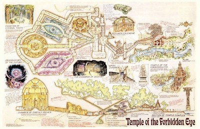 Indiana Jones Adventure Temple of the Forbidden Eye Disneyland Map Poster Print