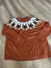 Cozy Orange Squirrel Patterned Longe Sleeve C...