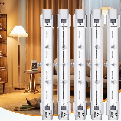 5Pack Mini Tube 78MM Double-Ended T3 Bulb, R7s Base, 3200K, 150W, 1950LM, 120V