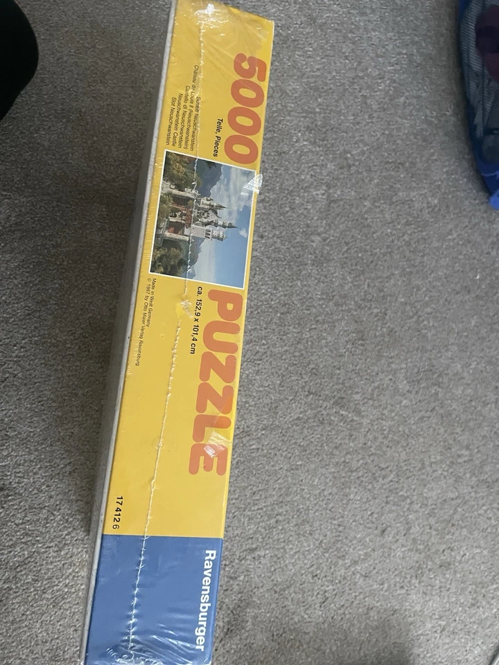 SEALED NEW  1987 Ravensburger 5000 Piece Puzzle - Neuschwanstein Castle 174126 - Image 2 of 4