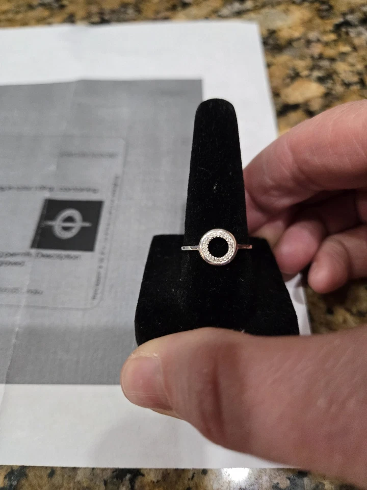 14KT White Gold 0.04Ct IGI Certified 100% Natural White Diamond Women's Ring - Image 2 of 4