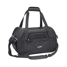 Soft-Sided Kennel Pet Carrier for Small Dogs, 17.0"L x 9.0"W x 11.5"H Black