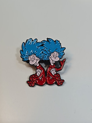 Thing One & Thing Two Lapel Pin Cartoon Characters Dr Seuss The Cat in the Hat