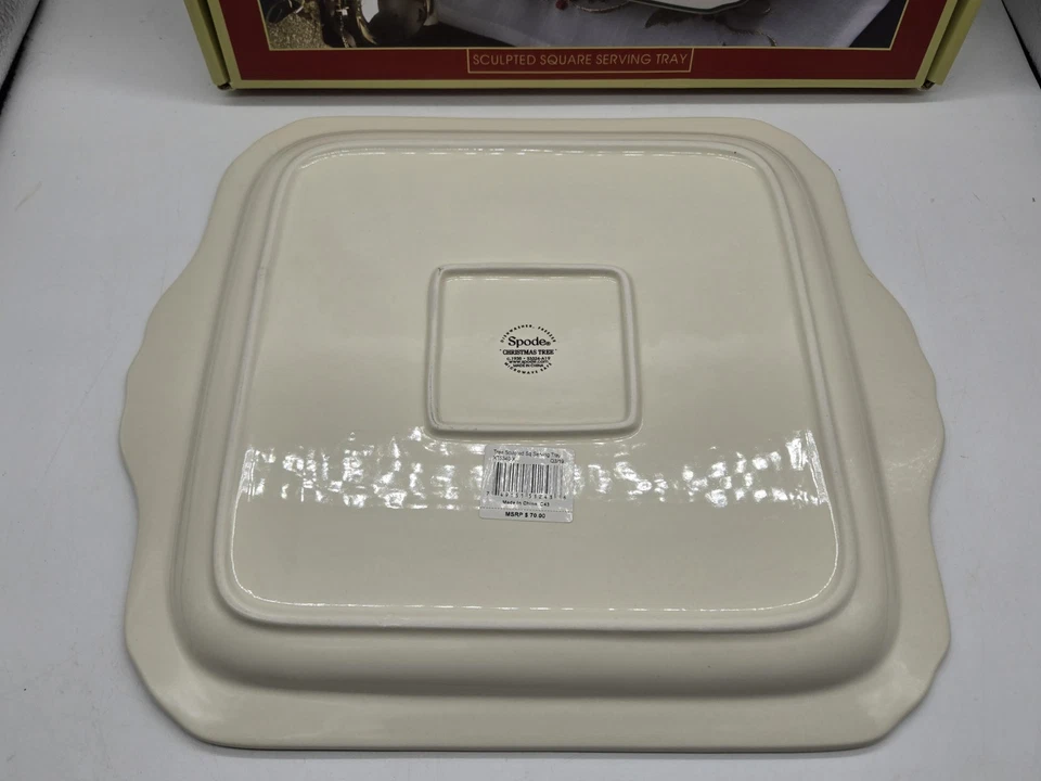 Spode Christmas Tree Sculpted Square Serving Tray 12.5in NEW - Image 3 of 4