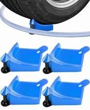 Car Hose Guide 4PCS, Hose Guide for Car Wash Detail, Tire Hose Roller Blue