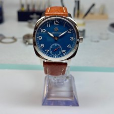 ETA 6498 Swiss Mechanical Watch | 42mm Stainless Steel | Blue Dial | Serviced