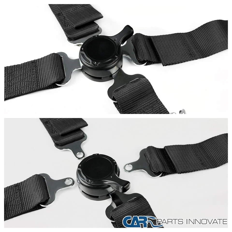 JDM Racing 4PT Cam Lock Seat Belt 4 Point Harness Black 1PC Foto 3 de 4