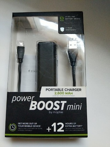 Mophie Power Boost Mini External Battery for Smartphones Powerstation Black