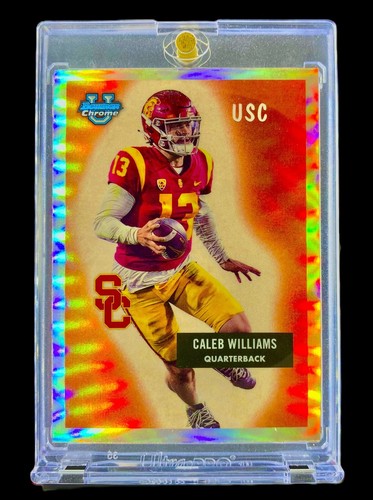 CALEB WILLIAMS ROOKIE REFRACTOR Orange RC Card Holo SP Insert Parallel - USC - Picture 4 of 6