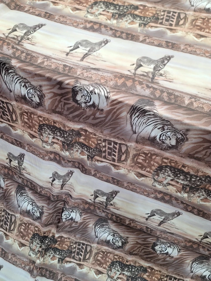 TELA CEBRA GASA ESTAMPADO LEOPARDO MARRÓN TOSTADO POR YARDA GUEPARDO SEMI TRANSPARENTE  Foto 4 de 4