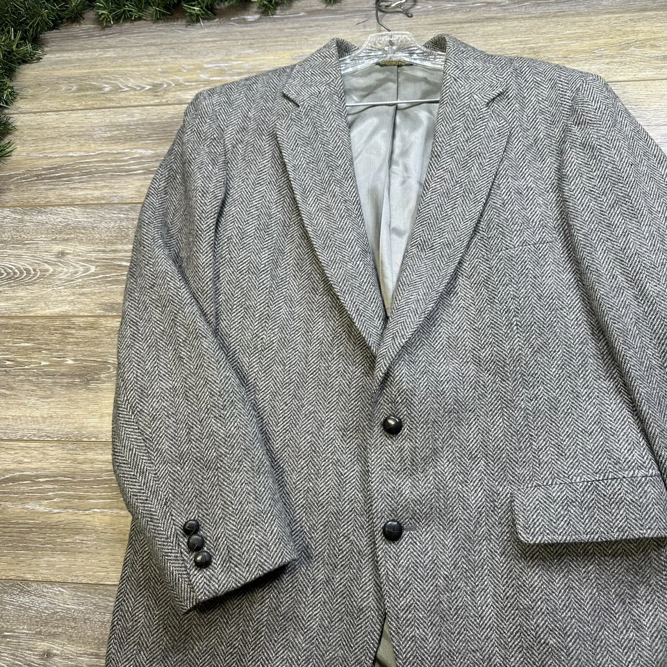 Винтажный Sports пальто размер большой 40 R серый Blazer шерсти куртка Союза сделано в США - Изображение 3 из 4