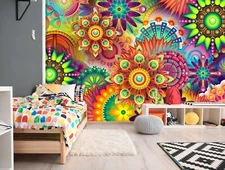 3D Colored Petals G9386 Wallpaper Wall Murals Removable Self-adhesive Honey