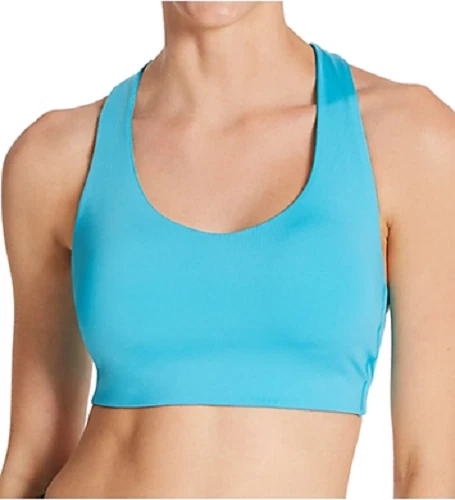 New Balance Sports Bra Small Virtual Sky Blue NB Fuel Medium Impact WB11044