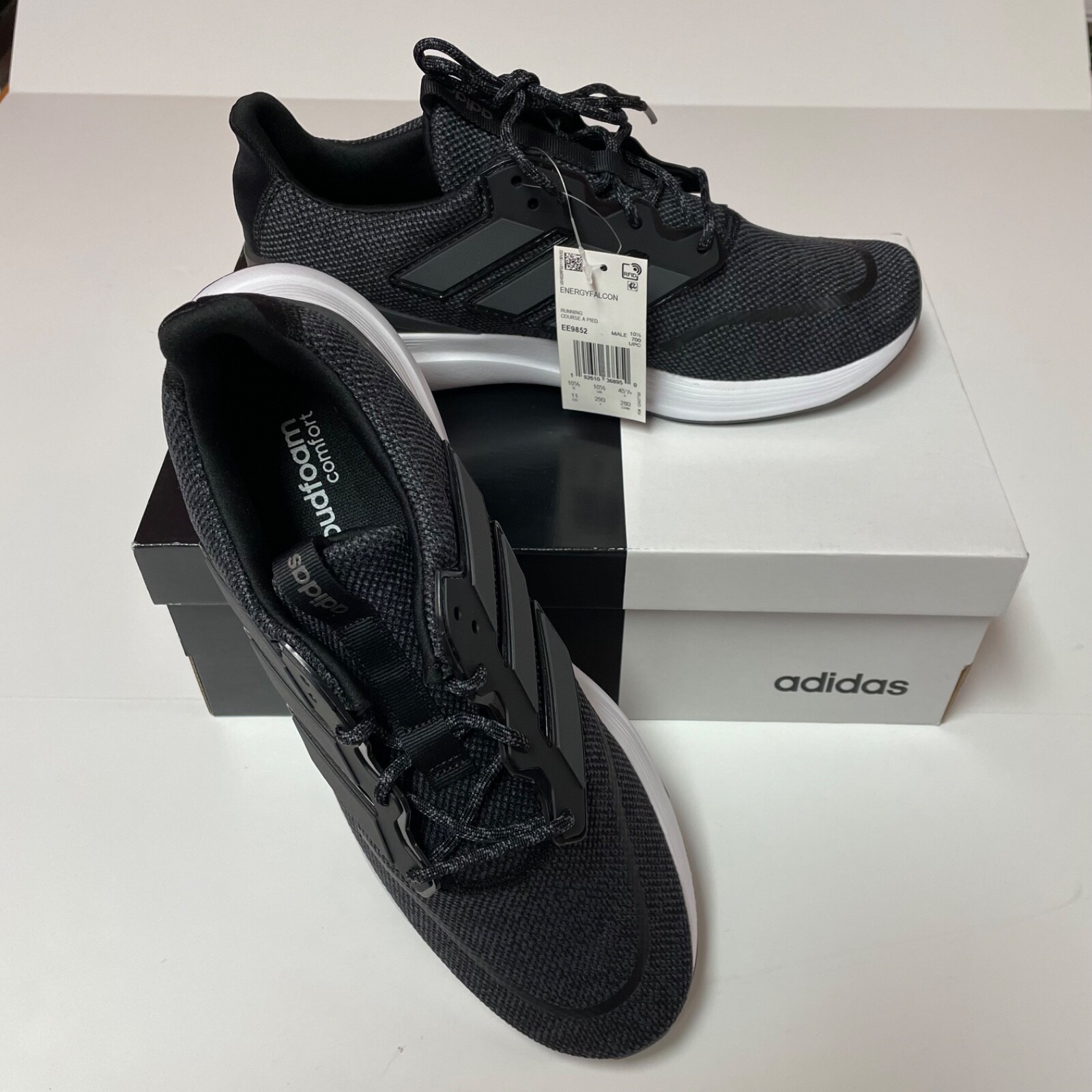 Adidas Men\u0026#039;s Energyfalcon Running Shoes Black/Grey/White size 11 EE9852  NEW | eBay