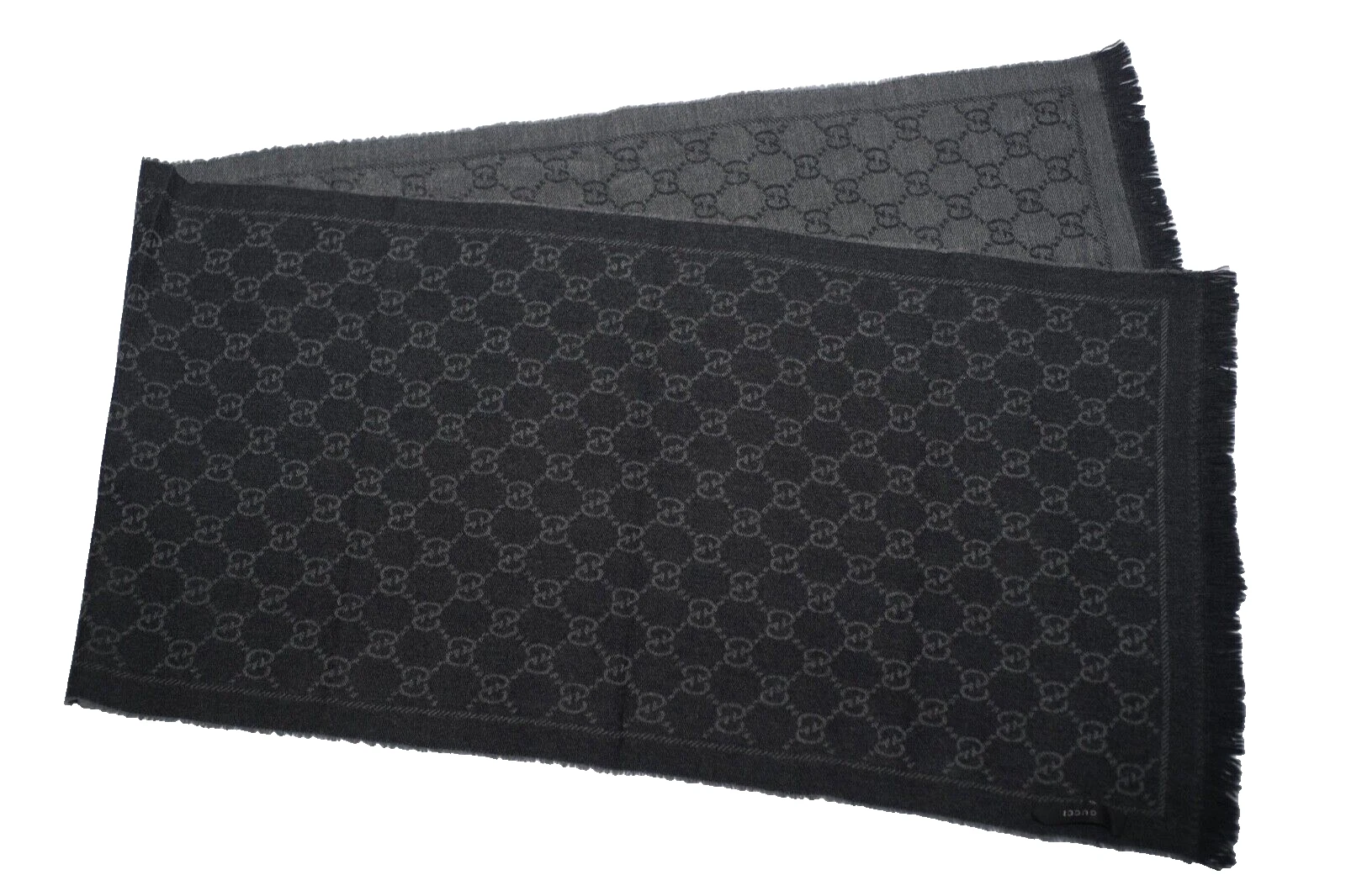 Écharpe tricotée à motif jacquard Gucci GG 100 % laine laine deux tons