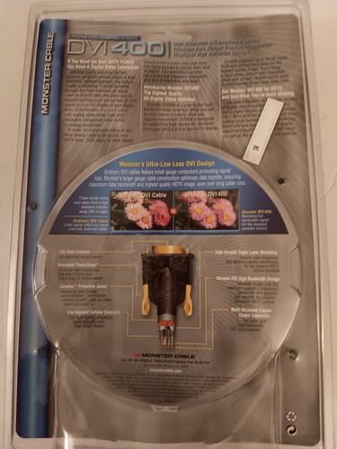 Monster Cable DVI400 Digital Video 2 Meter HDTV Male To Male Video Cable - Picture 2 of 7