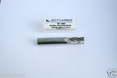 BEST CARBIDE 4 FLUTE UNIVERSAL APPLICATION 29/64''(.4531) END MILL ''NEW''