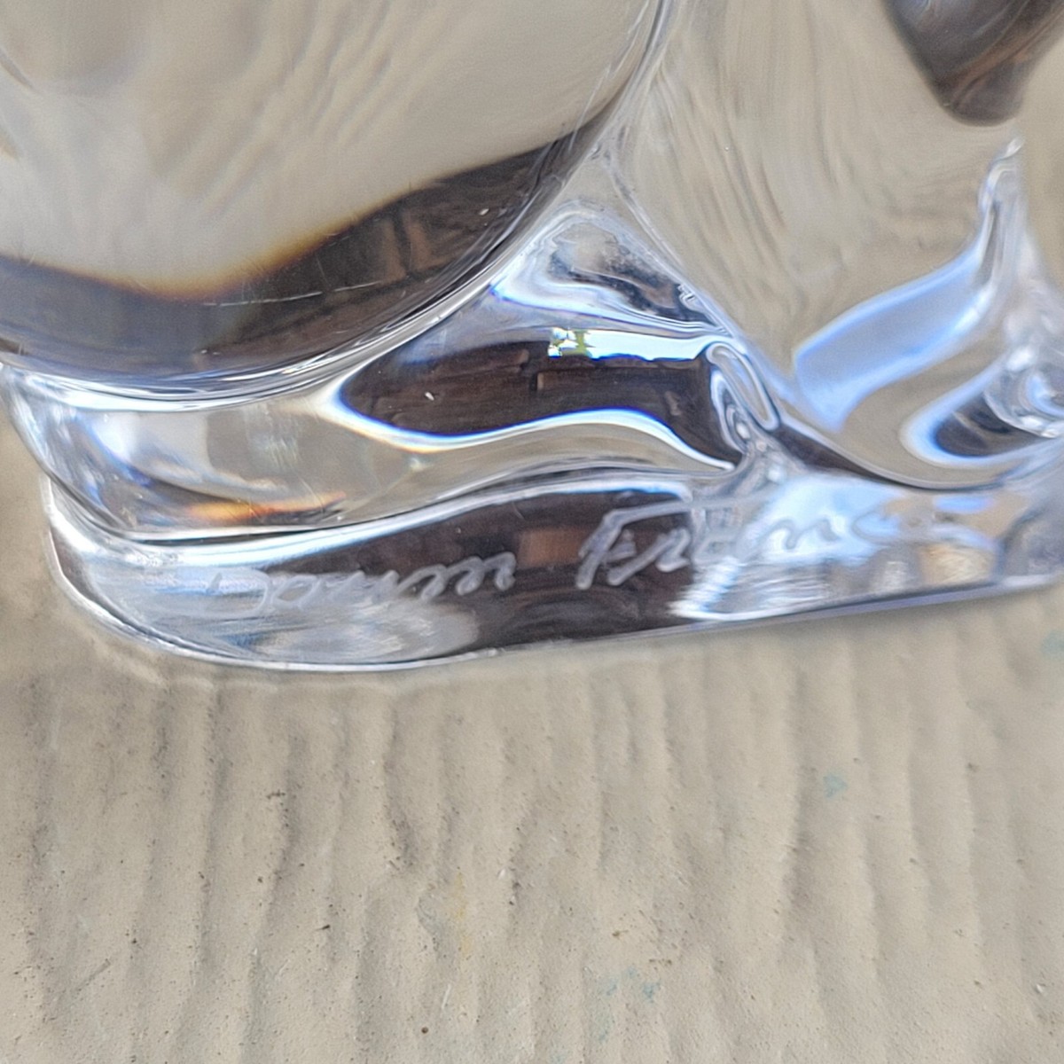 Daum オブジェ Daum Crystal Pig Figurine Signed Daum France 2