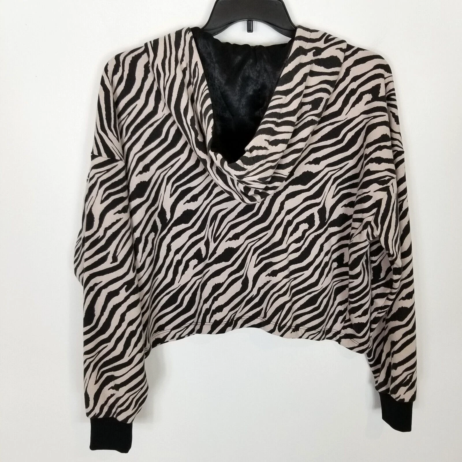 UNDERCOVER Felpa con cappuccio Victoria's Secret donna stampa animalier cropped taglia M boxy