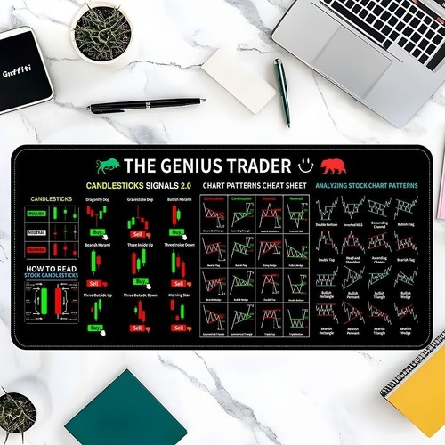 Large Non-Slip Rubber Mouse Pad with Stock Trading Candlestick & Chart Patterns - Photo 5/36