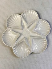 SANOR CERAMICA Divided Serving Platter Seashell Design Made in  Portugal 13"