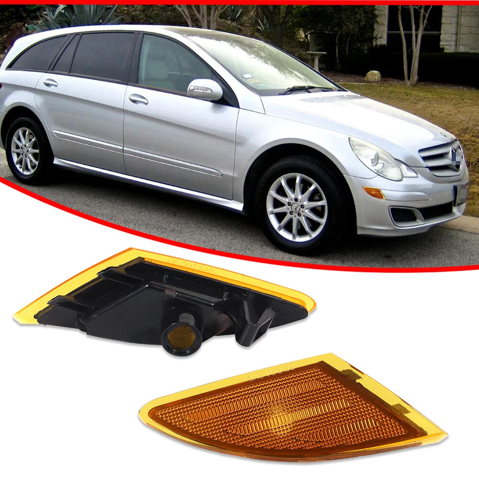 Par de luces indicadoras de señal de giro del parachoques delantero para Mercedes-Benz W251 R320 R350 Foto 2 de 4
