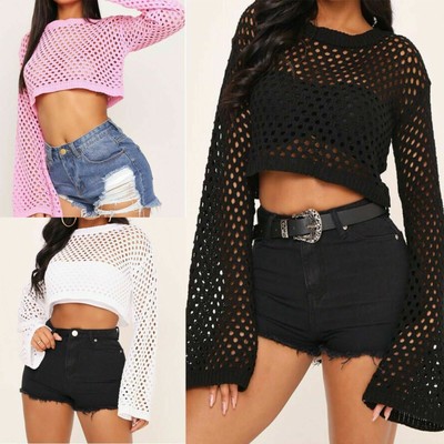 cropped bell sleeve sweater